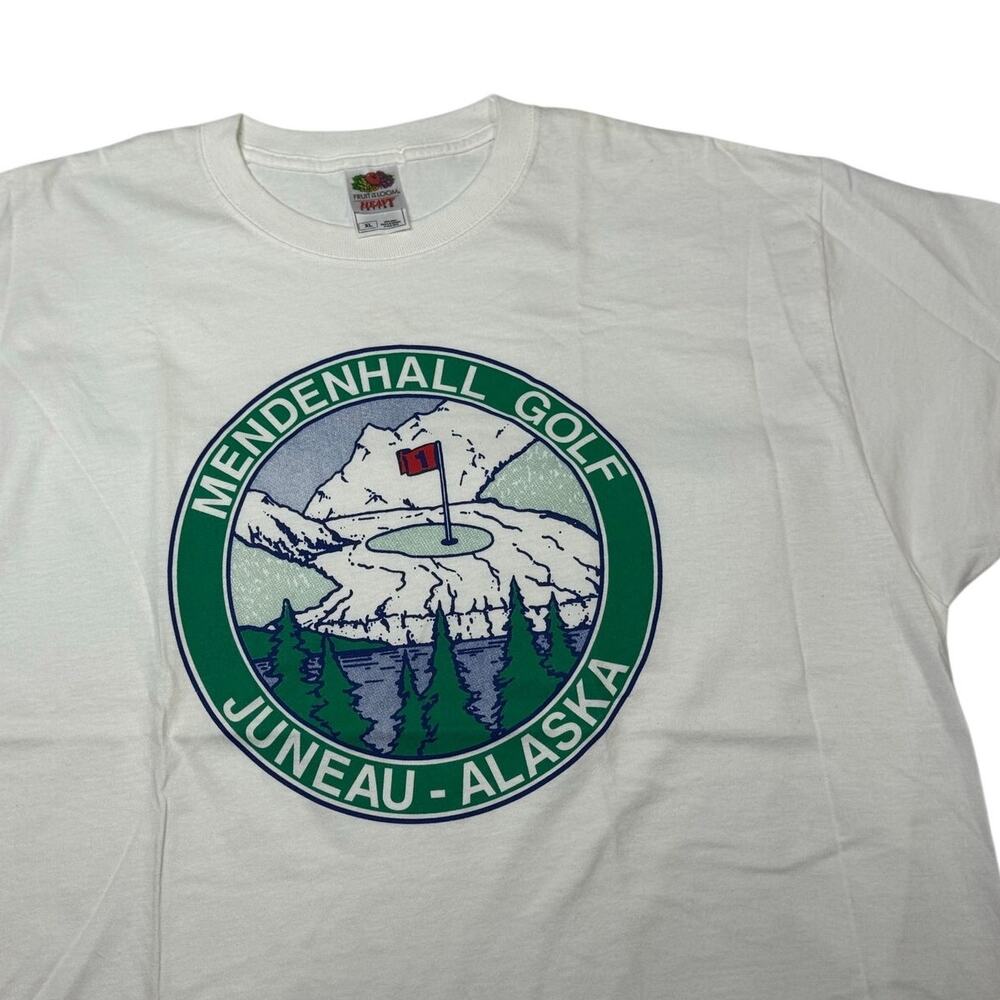 Mendenhall Golf Juneau Alaska White Shirt Fruit of the Loom Size XL